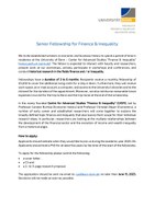 Senior Fellowships for Finance & Inequality