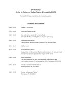 Agenda 2nd CASFI Workshop